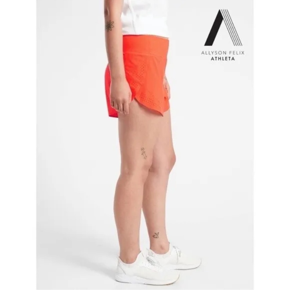 Athleta Women's Sz XL Neon Orange Run With It 3.5” Athletic Shorts